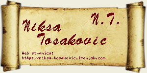 Nikša Tošaković vizit kartica